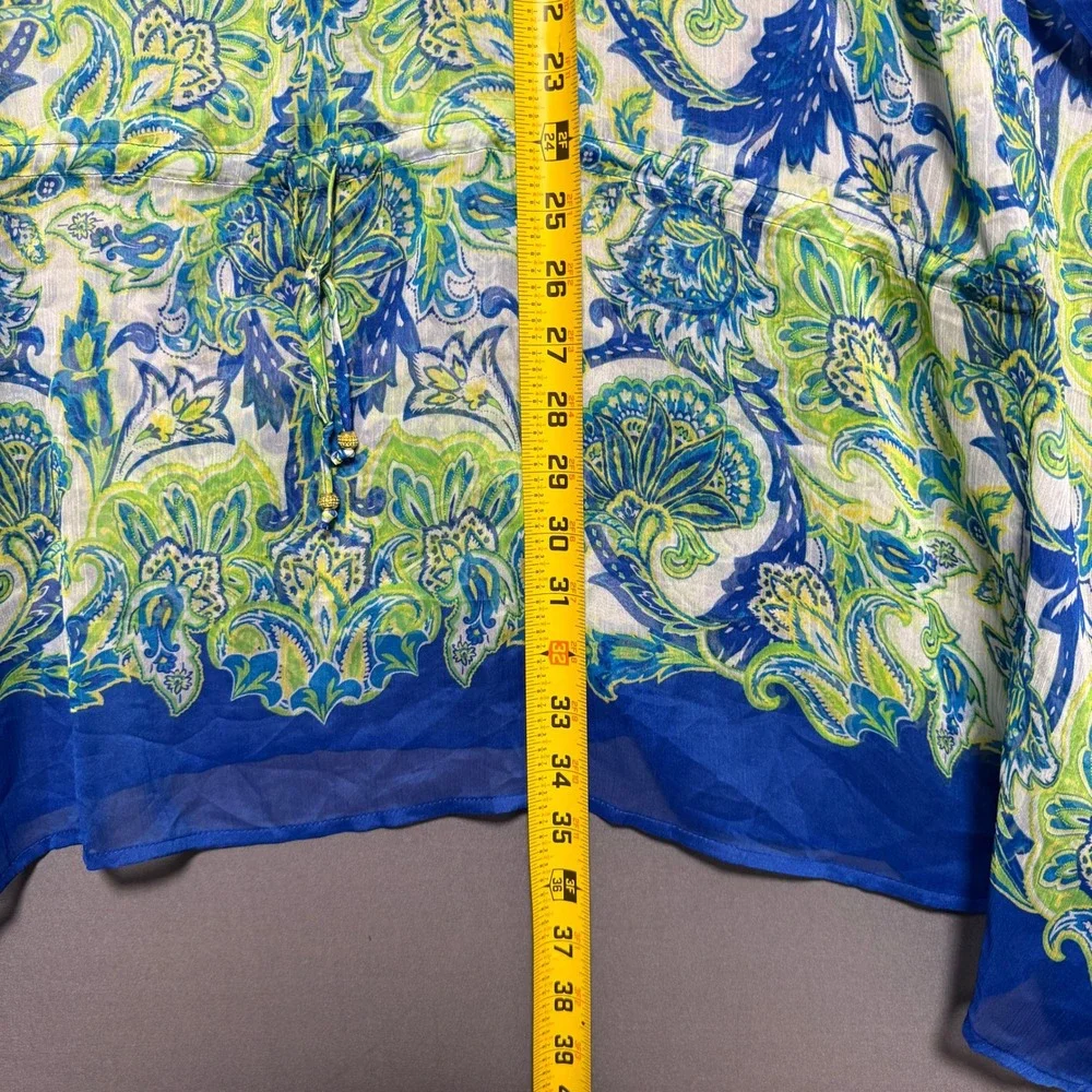 Lauren Ralph Lauren Kaftan Cover Up Womens O/S Blue Green Paisley Boho Resort